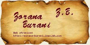 Zorana Burani vizit kartica